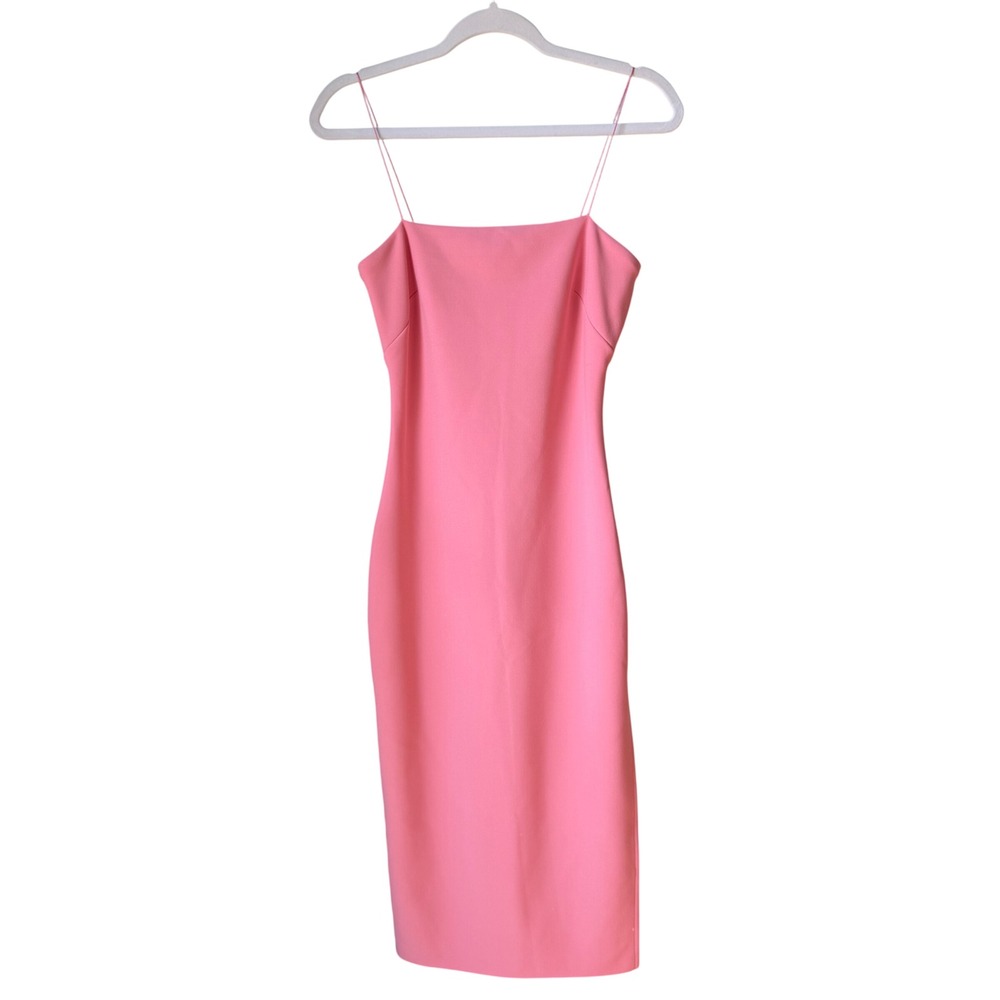 Bec + Bridge Midi Dress Pink Spaghetti Strap Bodycon Barbiecore Formal 4 NEW NWT